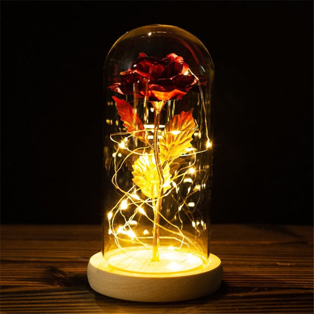 LED Enchanted Galaxy Rose Eternal 24K Gold Foil Flower