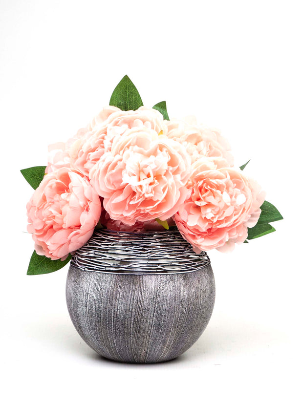 Wrapped Gray Glass Vase