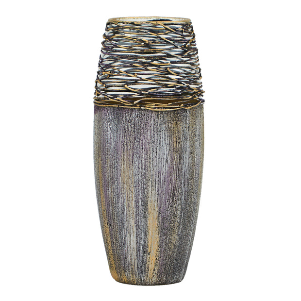 Handpainted  Bark Glass Vase