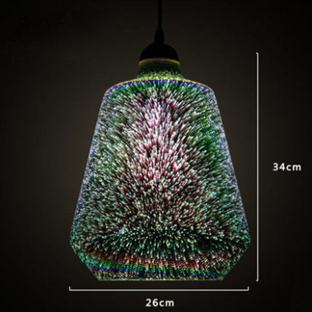 Modern 3D Colorful Nordic Starry Sky Hanging Glass Shade Pendant Lamp Lights