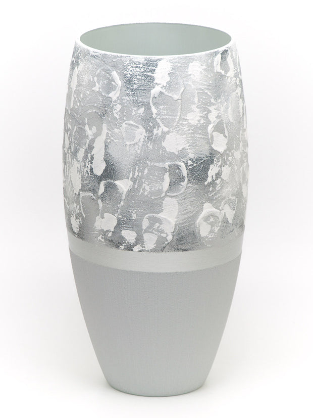 Handpainted Glass Vase for Flowers Marble imitation