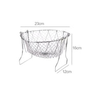 Foldable Steam Rinse Fry Strainer Basket