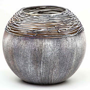 Wrapped Gray Glass Vase