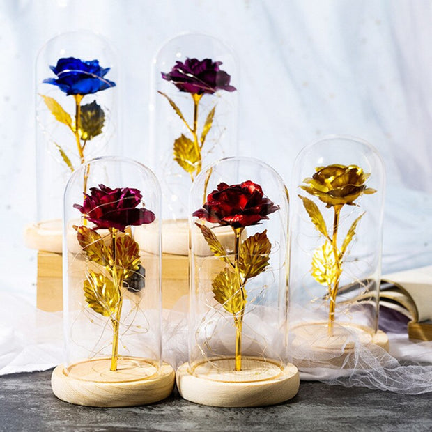 LED Enchanted Galaxy Rose Eternal 24K Gold Foil Flower