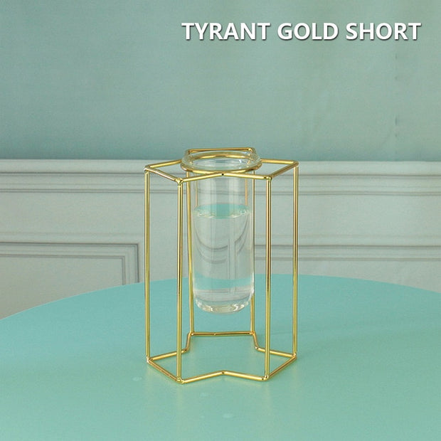 Creative golden Glass Vase