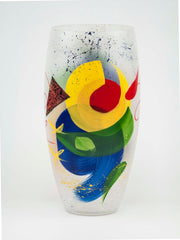 Handpainted Multicolor Glass Vase