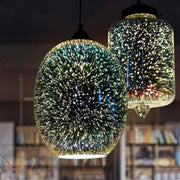 Modern 3D Colorful Nordic Starry Sky Hanging Glass Shade Pendant Lamp Lights