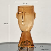 Human Head Glass Vase