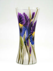 Violet Painted Art Glass Vase