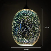 Modern 3D Colorful Nordic Starry Sky Hanging Glass Shade Pendant Lamp Lights