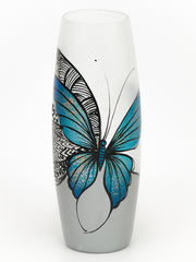 Blue butterfly floor Vase