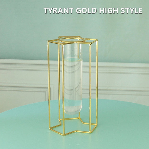 Creative golden Glass Vase