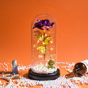 Beauty and The Beast Preserved Roses In Glass Galaxy Rose Flower LED Light