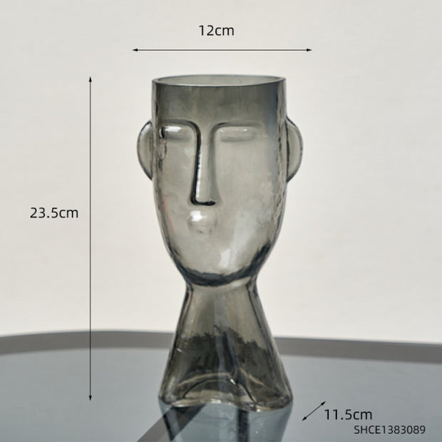 Human Head Glass Vase