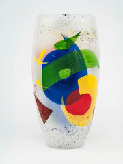 Handpainted Multicolor Glass Vase