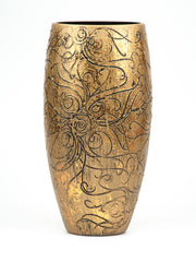 Gold Pattern Handpainted Glass Vase