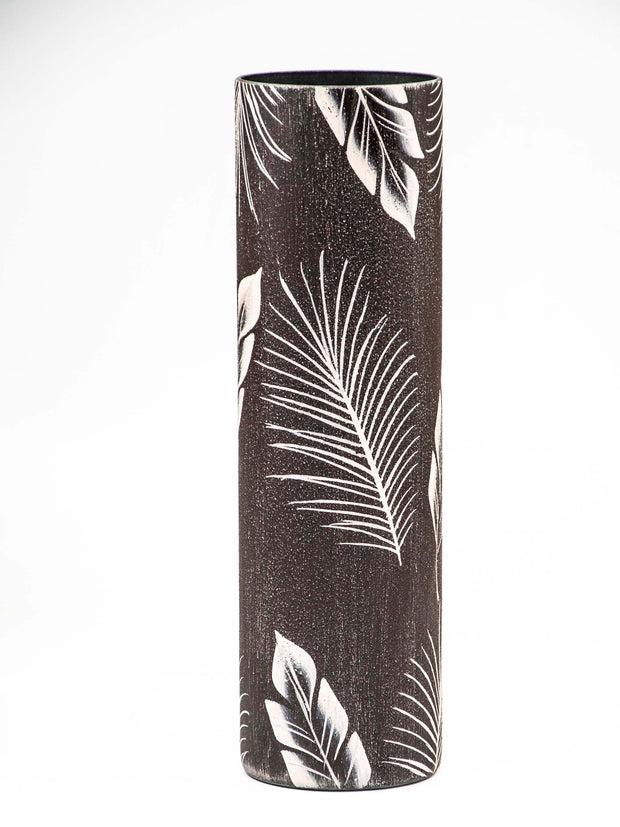 Tropical leaves decorated vase