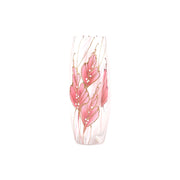 Clear And Pink Painted Glass Vase