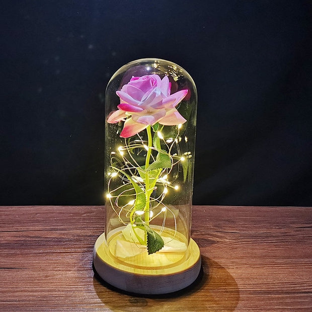 LED Enchanted Galaxy Rose Eternal 24K Gold Foil Flower