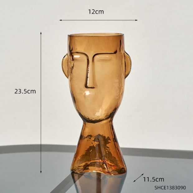 Human Head Glass Vase