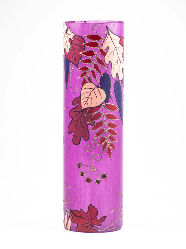 Bright autumn | Art decorated glass vase