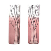 Tree on pink | Art decorated glass vase