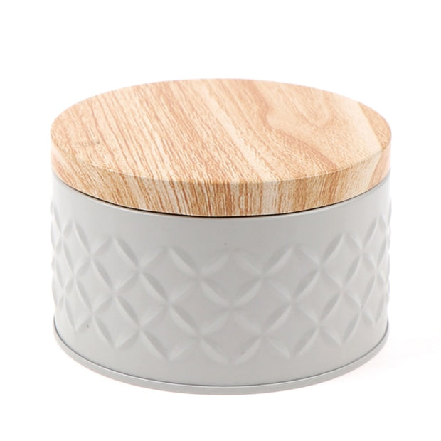 Round Wood Storage Box