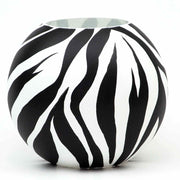 Zebra Design Handpainted Glass Vase