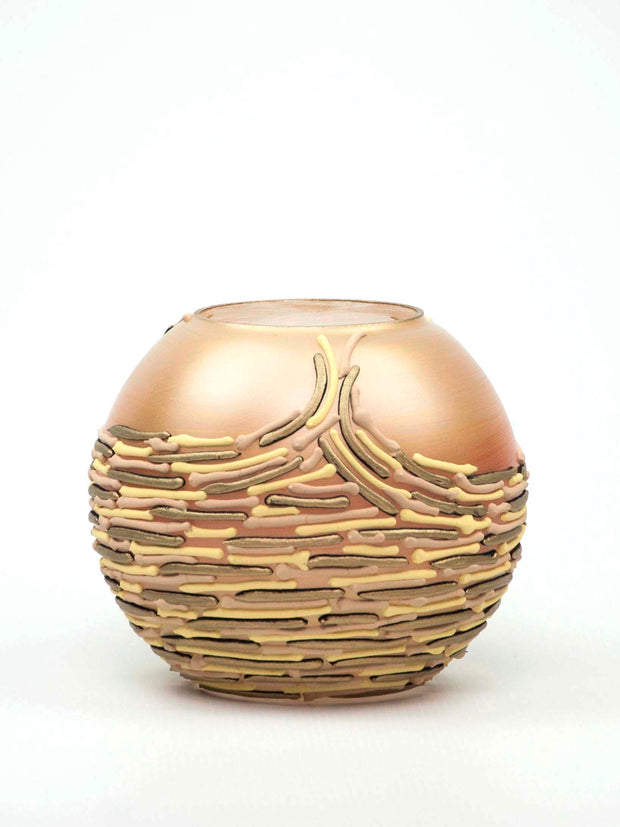 Gold Handpainted Glass Vase