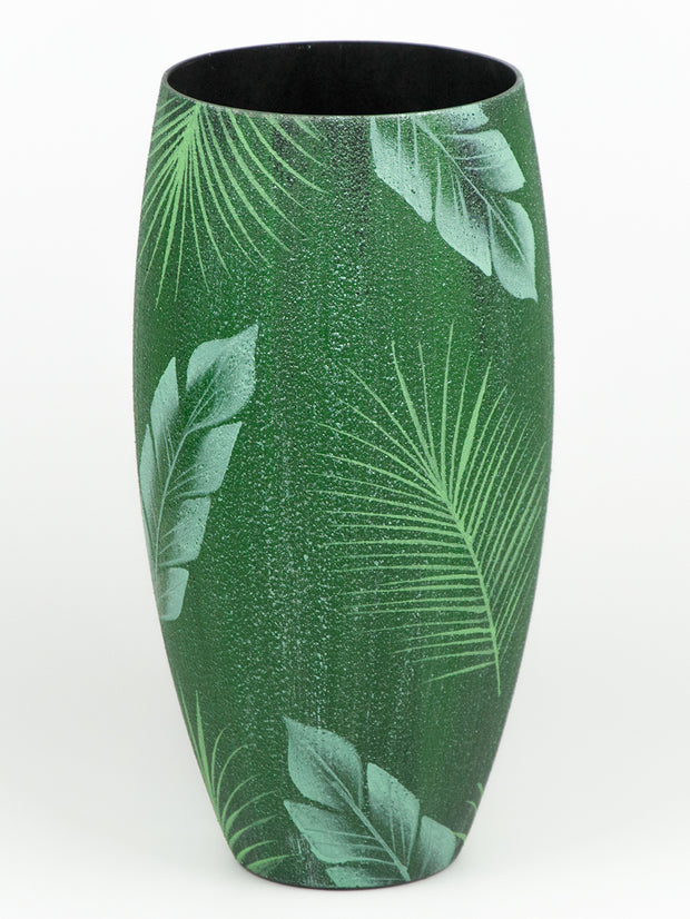 Handpainted Glass Vase for Flowers Tropical theme