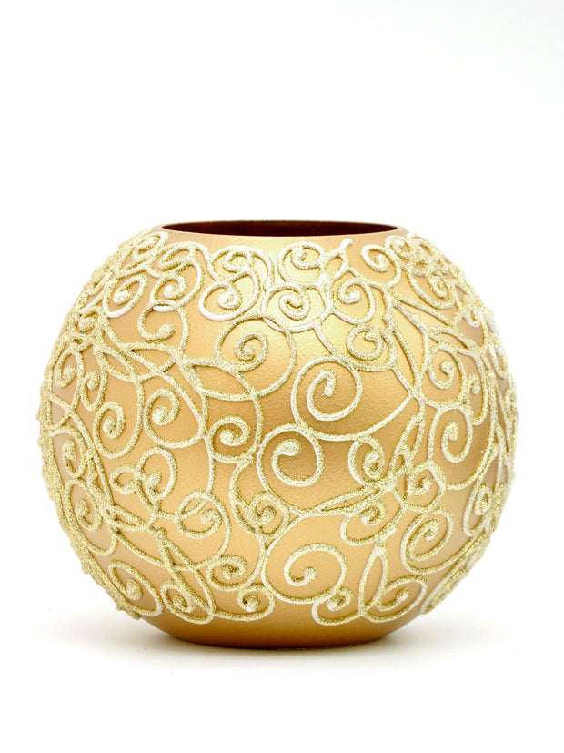 Gold  Swirl bowl glass vase