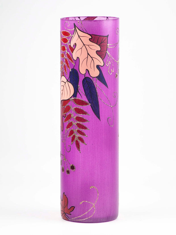 Bright autumn | Art decorated glass vase