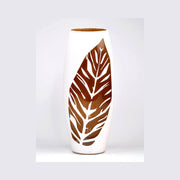 Brown Leave Painted Glass Vase