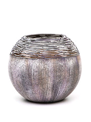 Wrapped Gray Glass Vase