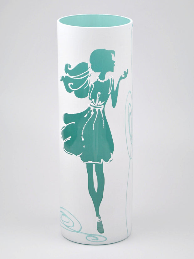 Fashion girl | Art decorated glass vase