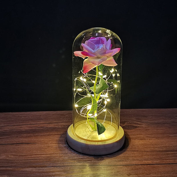 LED Enchanted Galaxy Rose Eternal 24K Gold Foil Flower