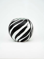 Zebra Design Handpainted Glass Vase