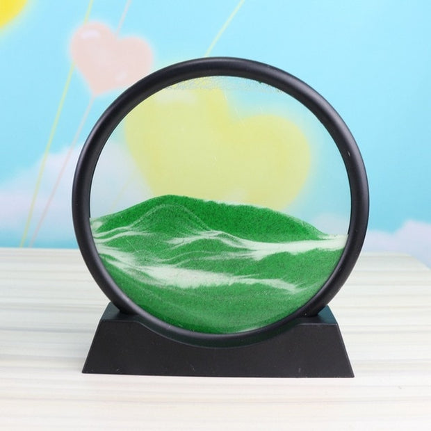 7/12inch Moving Sand Art Picture Round Glass 3D Sand Painting