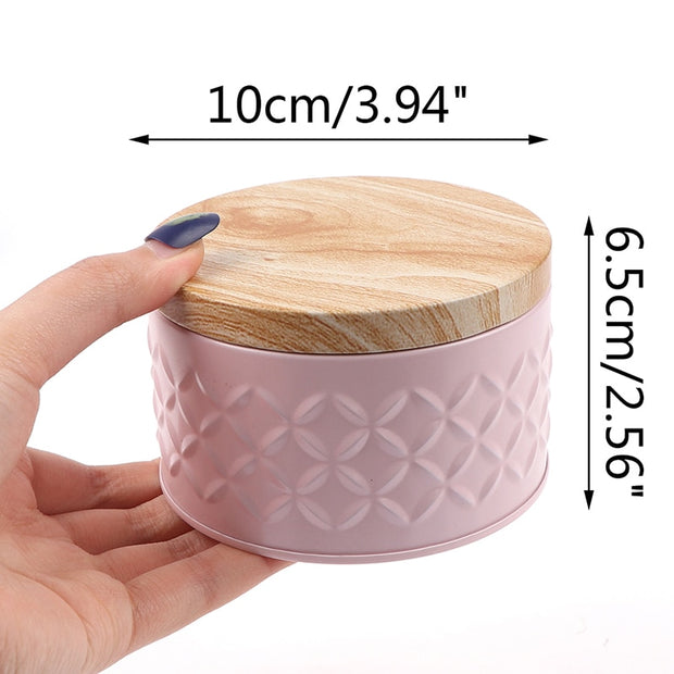 Round Wood Storage Box