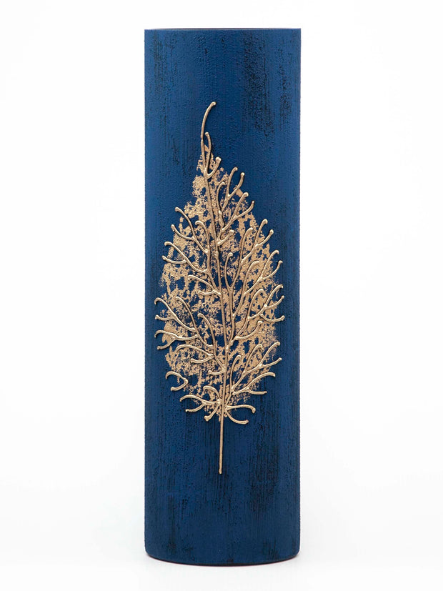 Gold leaf decorated glass vase