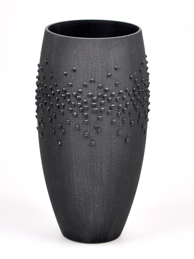 Handpainted Black Dot Glass Vase