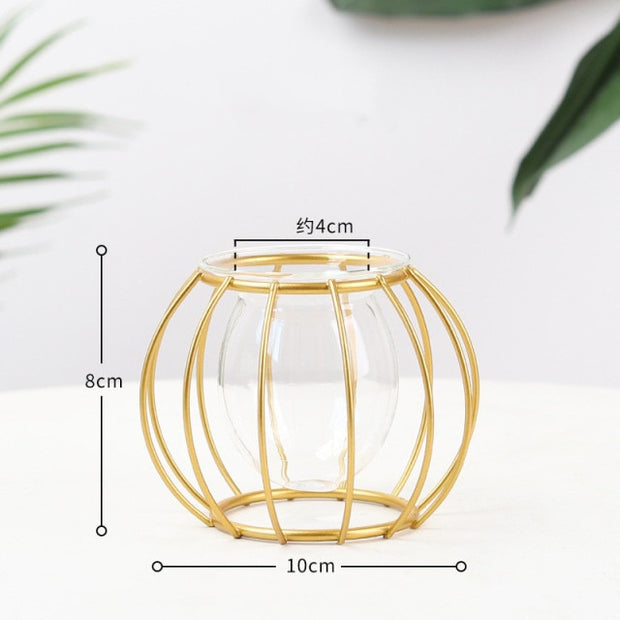 Creative golden Glass Vase