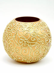 Gold  Swirl bowl glass vase