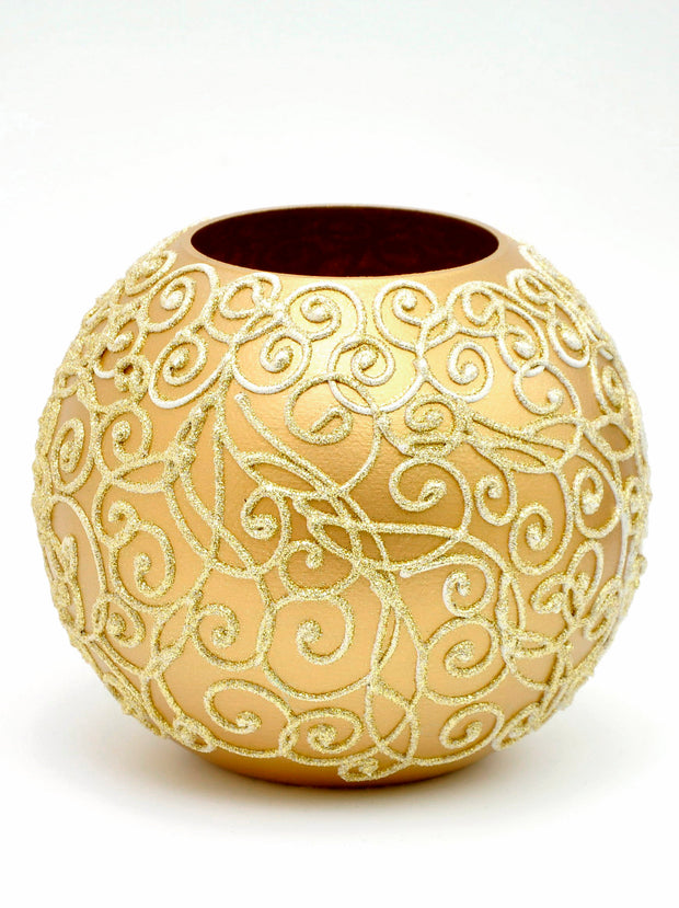 Gold  Swirl bowl glass vase