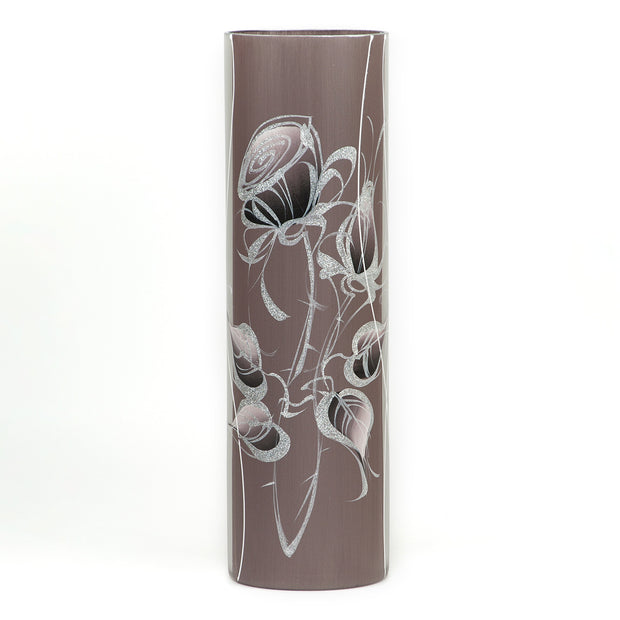 Handmade decorated brown vase