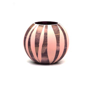 Pink Lines Handpainted Glass Vase