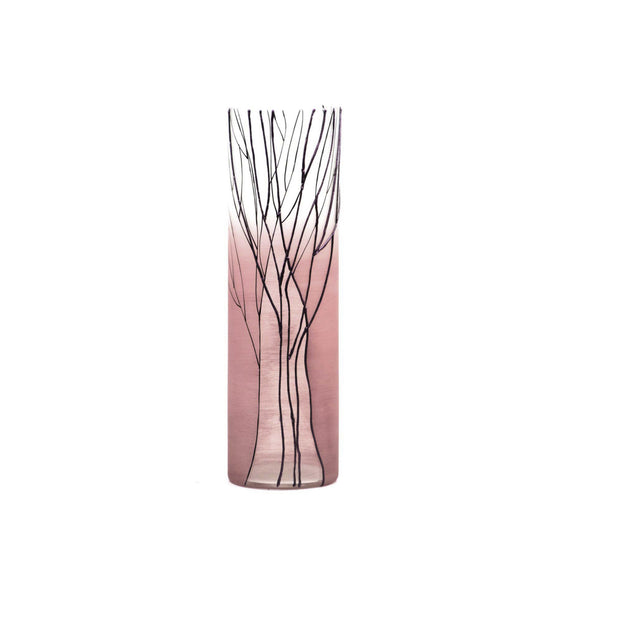 Tree on pink | Art decorated glass vase