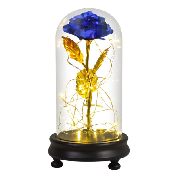 Beauty and The Beast Preserved Roses In Glass Galaxy Rose Flower LED Light