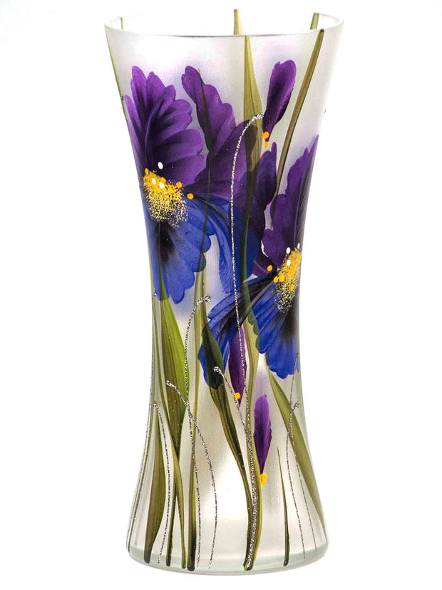 Violet Painted Art Glass Vase