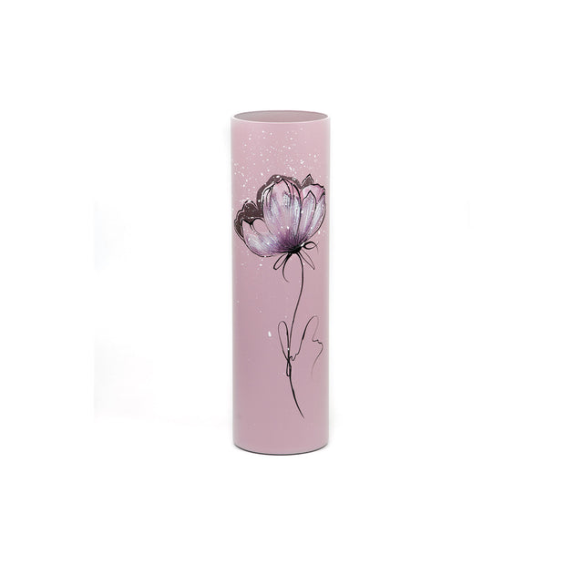 Gentle flower | Art decorated glass vase